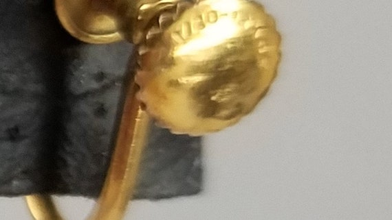 Vintage Gold Filled AMBER Screw Back Earrings - image 5
