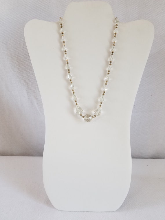 Vintage Faceted CRYSTAL BEAD Necklace - image 1