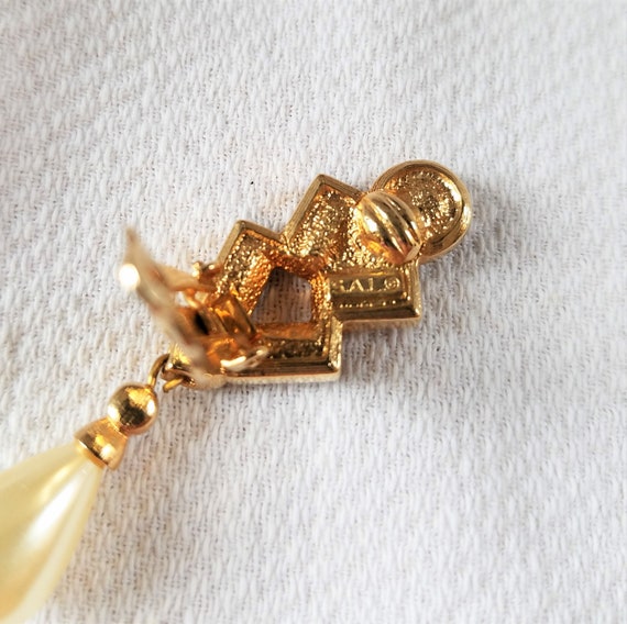 Vintage S.A.L. SWAROVSKI  Dangle Clip Earring - image 10