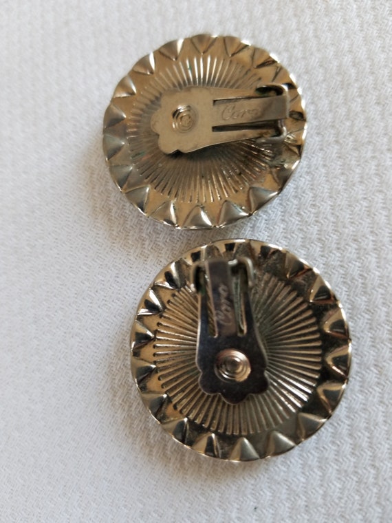 1940's-50's CORO m.o.p. STATEMENT Clip On Earrings - image 8