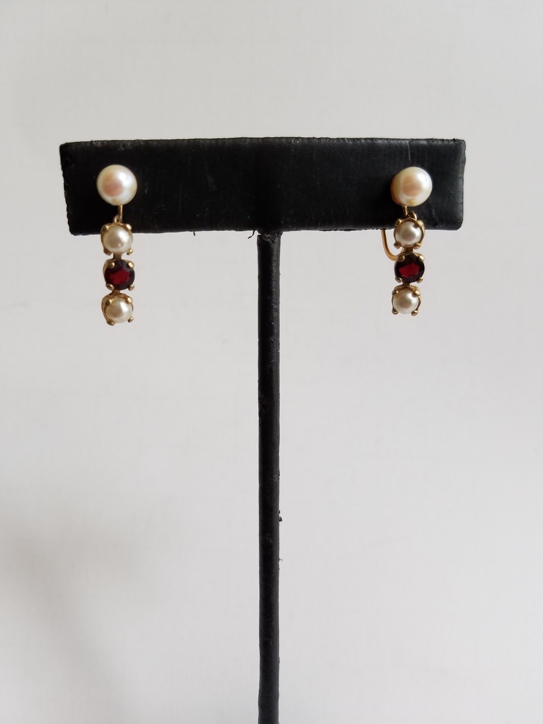 Vintage 14K Gold PEARL & Screw Back Earrings Etsy