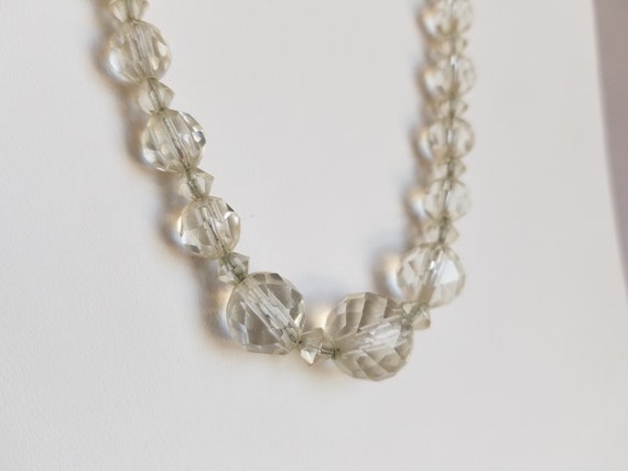 Vintage Graduated Faceted CRYSTAL BEAD NECKLACE - image 3