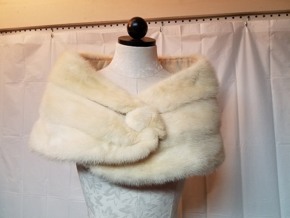 1950's-60's Natural Golden Pearl MINK STOLE - image 8