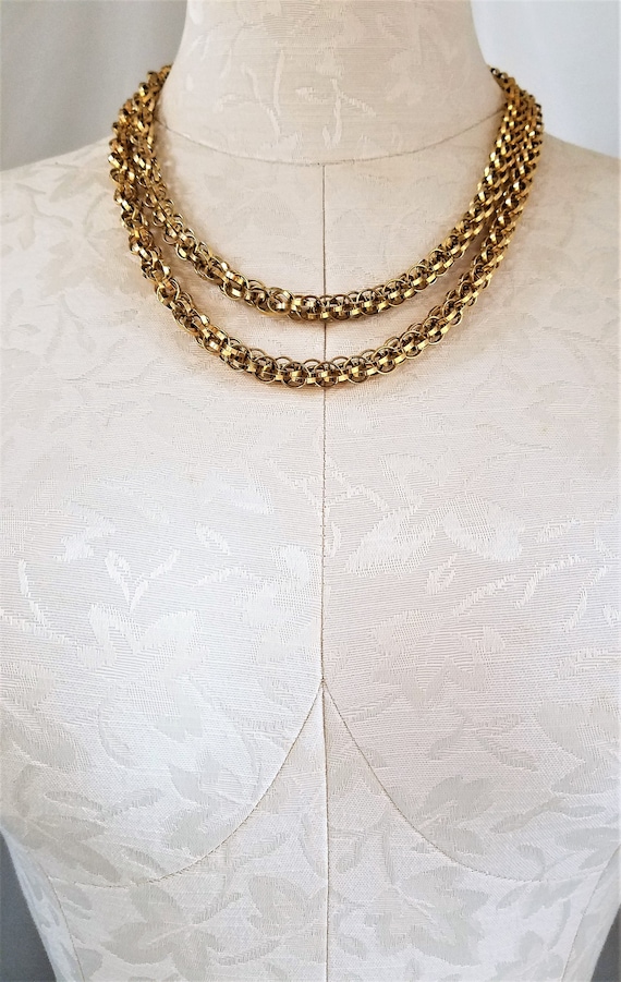 Vintage HOBE' Double Chain CHOKER Necklace