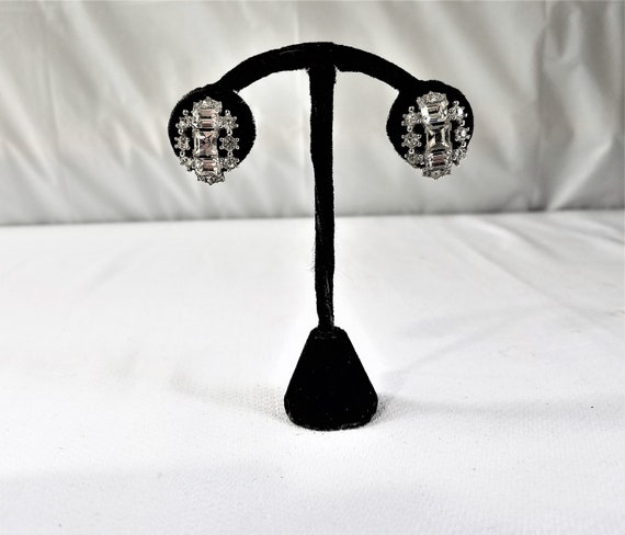 Vintage BOGOFF RHINESTONE Clip On Earrings - image 1