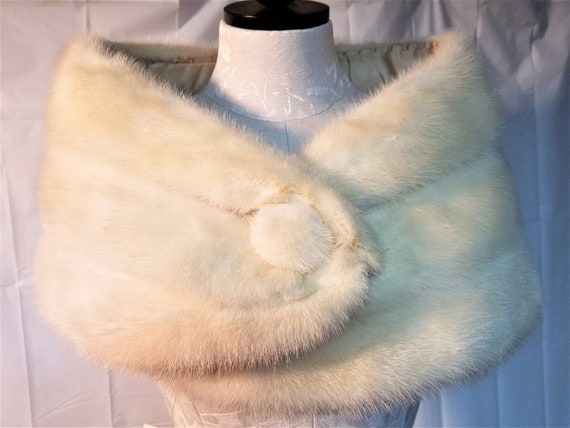 1950's-60's Natural Golden Pearl MINK STOLE - image 1