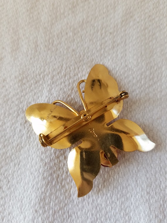 Vintage CORO Butterfly Brooch - image 7