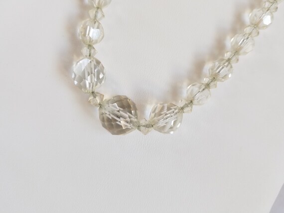 Vintage Graduated Faceted CRYSTAL BEAD NECKLACE - image 2