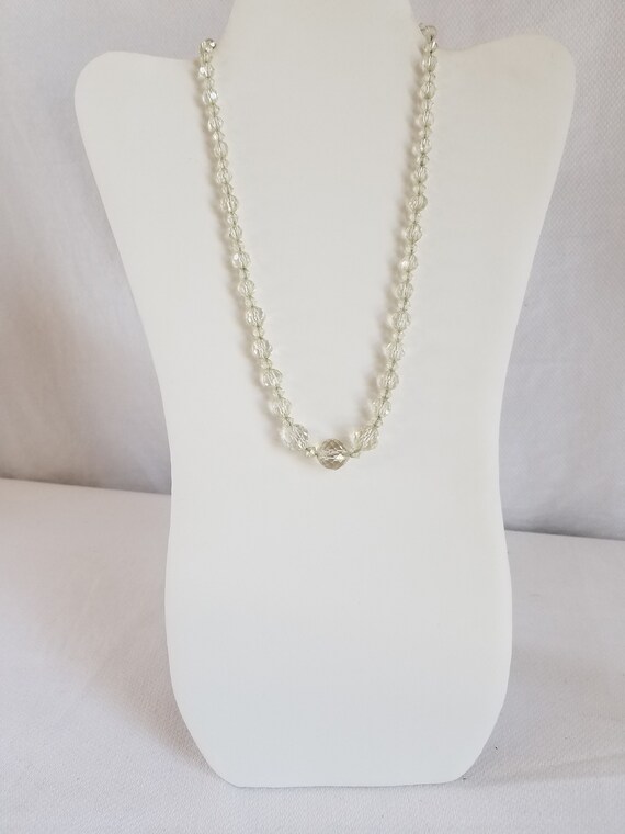 Vintage Graduated Faceted CRYSTAL BEAD NECKLACE - image 1