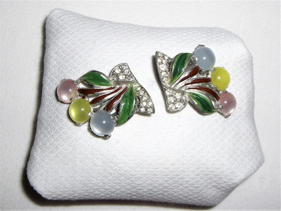 1930's-40's MOONGLOW & ENAMEL Dress Clips