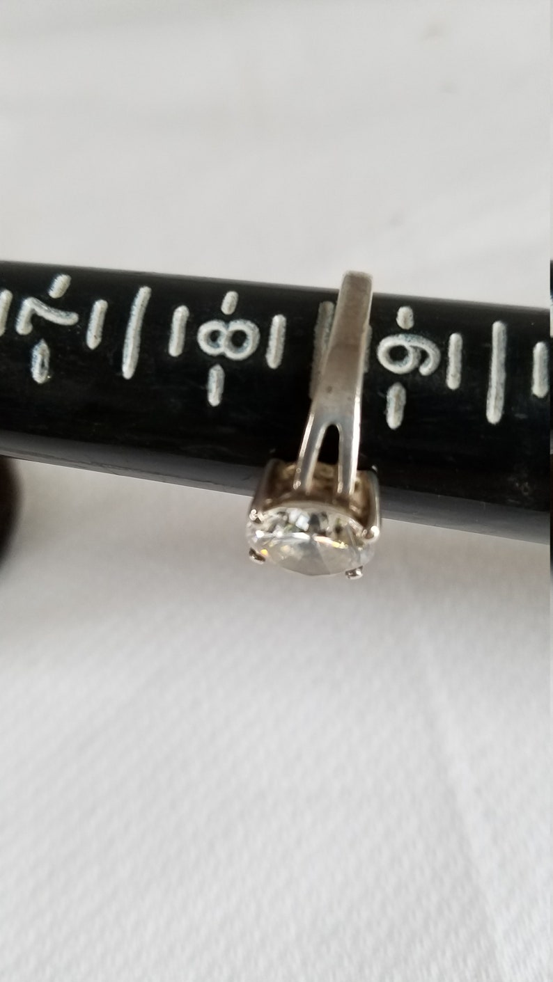 1980/'s-90/'s Round Brilliant Cut Solitare CUBIC ZIRCONIA Sterling RING