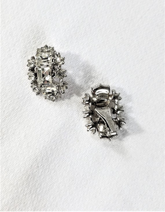 Vintage BOGOFF RHINESTONE Clip On Earrings - image 2