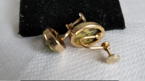 1950's-60's SCARAB Screw Back Gold Filled Earrings - image 7