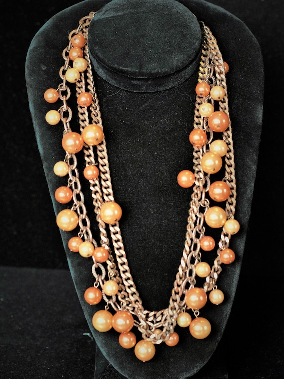 JOAN RIVERS Bead & Chain Bib Statement Necklace