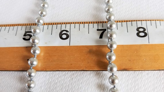 1980's-90's MONET Grey Simulated Pearls 24" - image 6