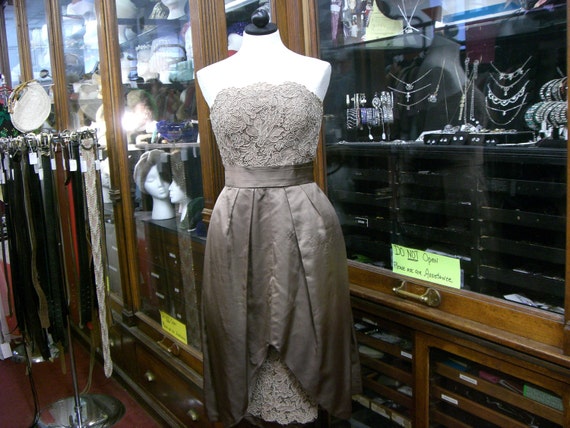 1950's Strapless Cocktail / Prom Gown