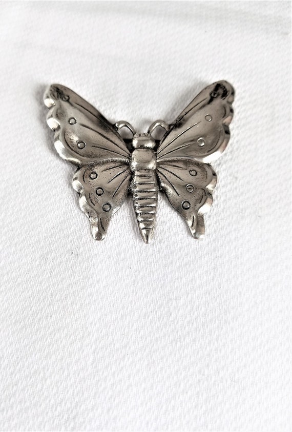 Vintage STERLING BUTTERFLY BROOCH Handcrafted