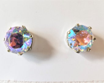 Vintage AURORA BOREALIS STATEMENT Clip On Earrings