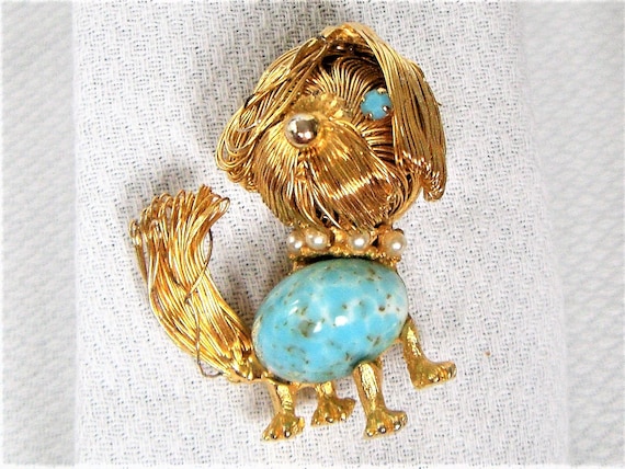 Vintage "WIRE" SCULPTURED POODLE Pin