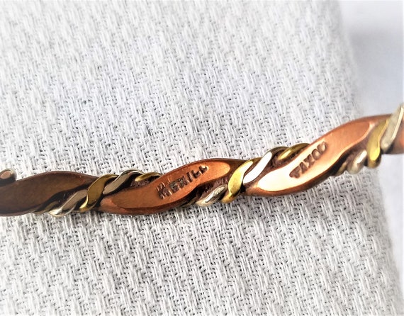 Vintage Handcrafted Copper BANGLE BRACELETS    Me… - image 7