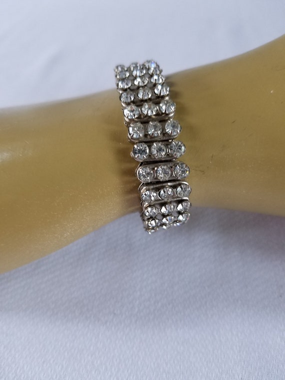 Vintage RHINESTONE EXPANSION BRACELET - image 1