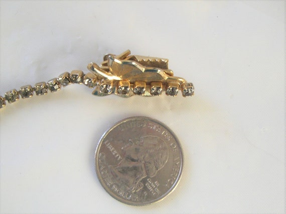 SWEATER/CARDIGAN GUARD 1950's-60's Rhinestone & Leaf - Gem