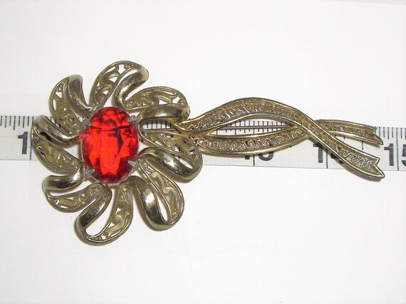 Bold Vintage STATEMENT FLOWER BROOCH - image 8