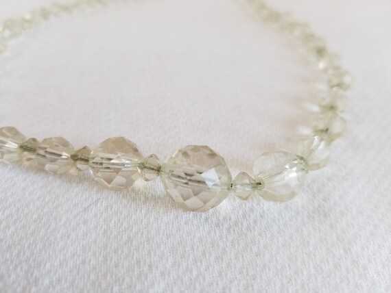 Vintage Graduated Faceted CRYSTAL BEAD NECKLACE - image 7