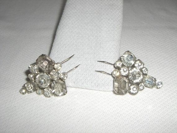 1930's-40's RHINESTONE FUR CLIP Set