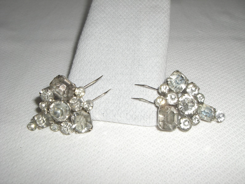 1930's-40's RHINESTONE FUR CLIP Set image 1