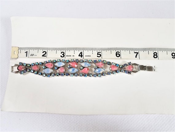 1950's-60's  ART GLASS & RHINESTONE Bracelet - image 9