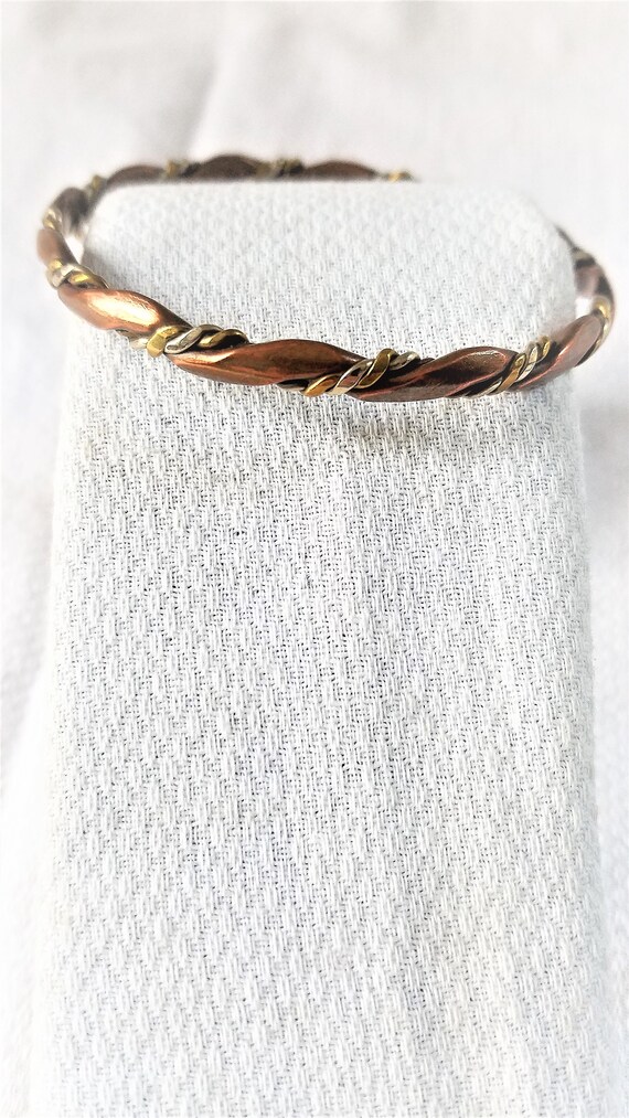 Vintage Handcrafted Copper BANGLE BRACELETS    Me… - image 2