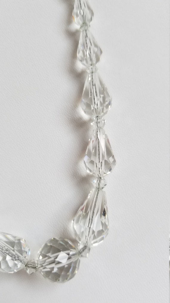 1930's-40's CRYSTAL BEAD NECKLACE on Sterling Cha… - image 5