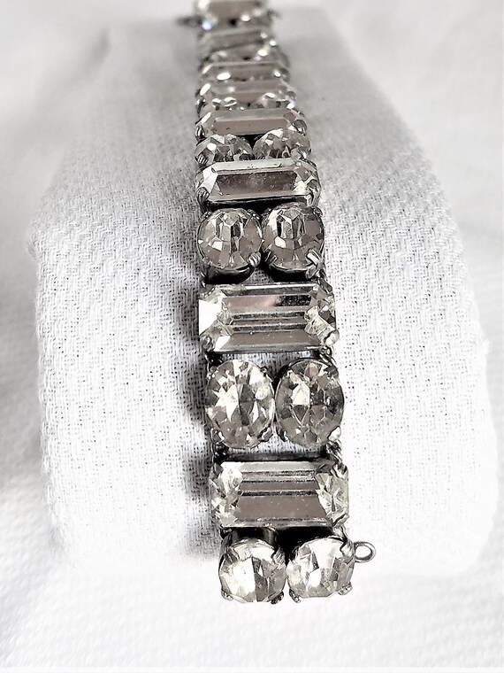 Vintage RHINESTONE/CRYSTAL STATEMENT Bracelet - image 2