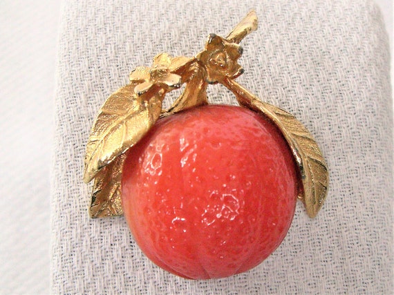 1960's NAPIER ORANGE FRUIT Brooch - image 5