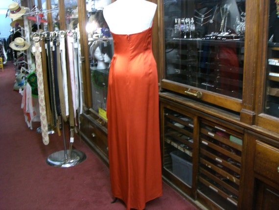 LIAN CARLO COUTURE Red Silk Evening Gown with mat… - image 3