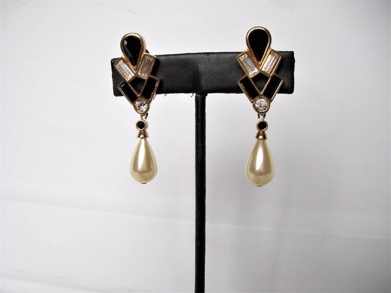 Vintage S.A.L. SWAROVSKI  Dangle Clip Earring - image 1