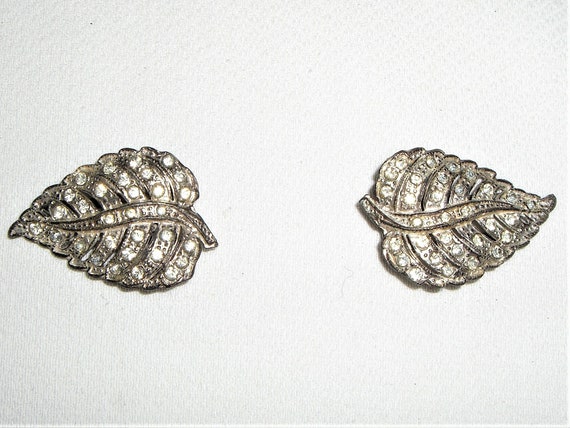 1920's-30's RHINESTONE DRESS CLIPS - image 1