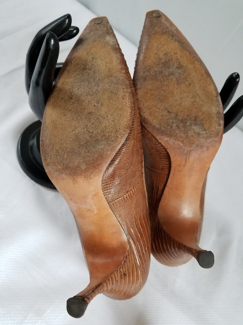 CLASSIC PUMPS 65MM IN BLACK LIZARD PATTERN CALFSKIN