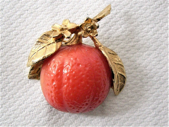 1960's NAPIER ORANGE FRUIT Brooch - image 1