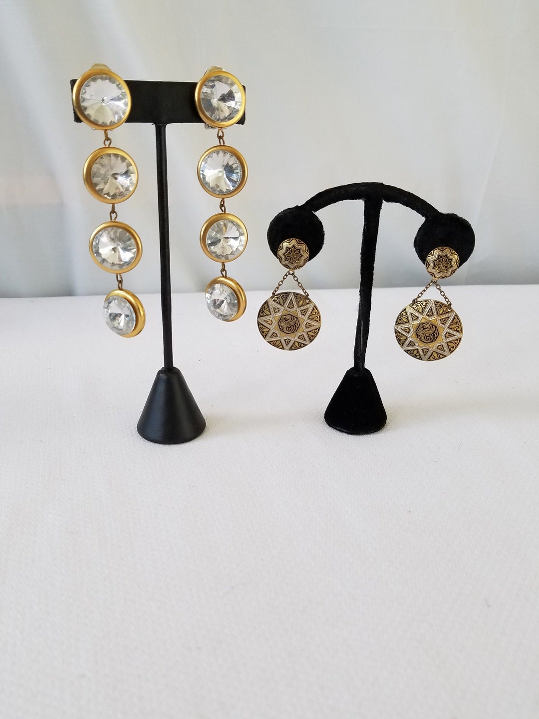 Vintage DANGLE CLIP EARRINGS Lot of 2 Etsy