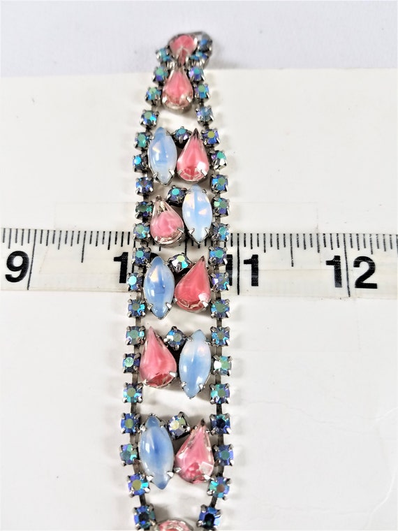 1950's-60's  ART GLASS & RHINESTONE Bracelet - image 10