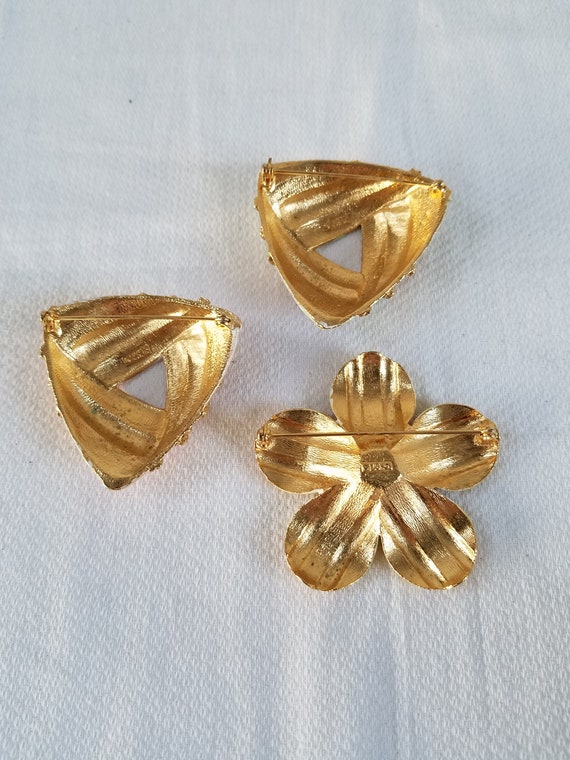 Vintage LISNER ENAMEL STATEMENT Brooch  Lot of 3 - image 5