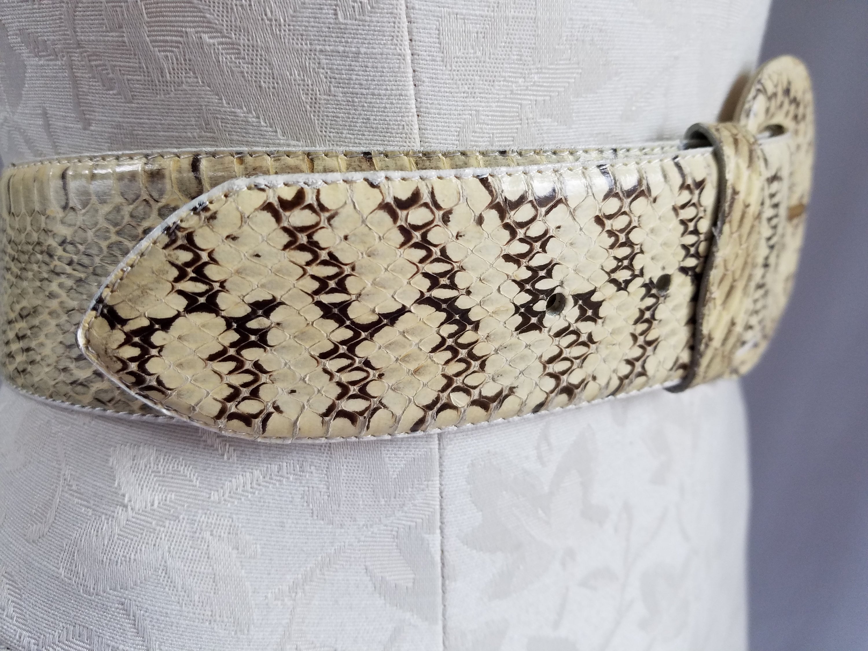 Harvé Benard Genuine Snake Skin Belt HARVE BENARD Vintage Black Snake Skin Belt - Etsy main image 2