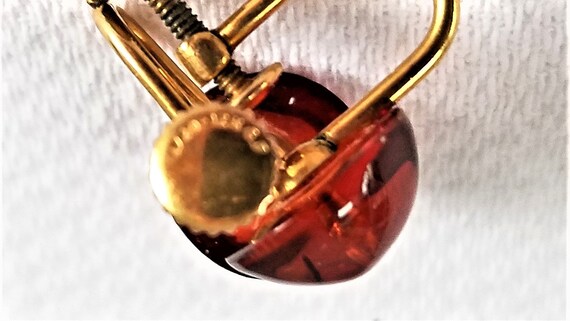 Vintage Gold Filled AMBER Screw Back Earrings - image 6