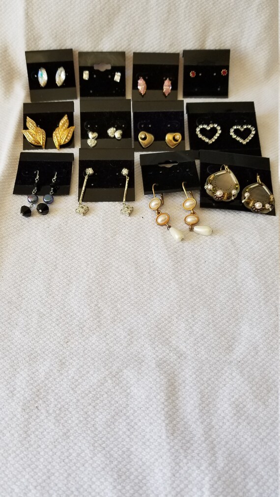 Vintage PIERCED EARRING COLLECTION  Lot of 12 - image 2
