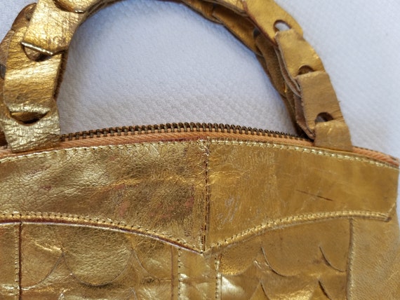 1920's-30's  GOLD LEATHER EVENING Purse - image 5