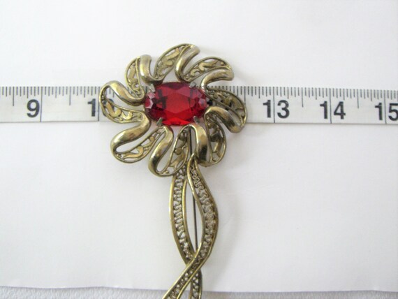 Bold Vintage STATEMENT FLOWER BROOCH - image 9