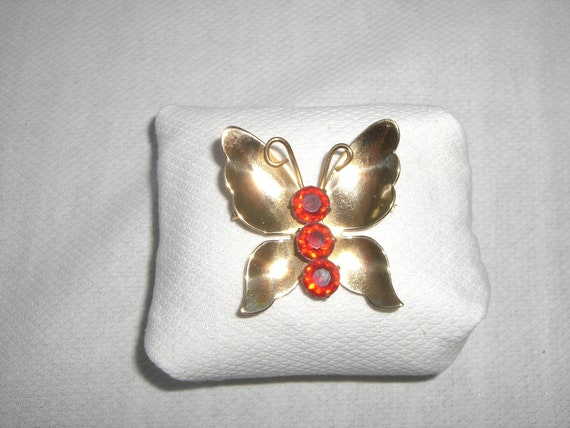Vintage CORO Butterfly Brooch - image 3