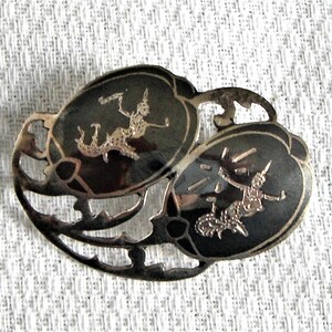 Vintage SIAM NIELLOWARE BROOCH